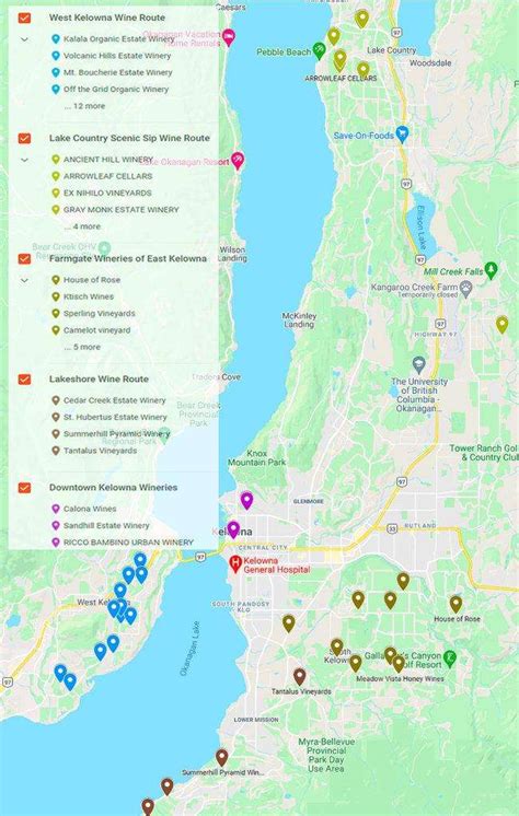 KELOWNA WINERY MAP .